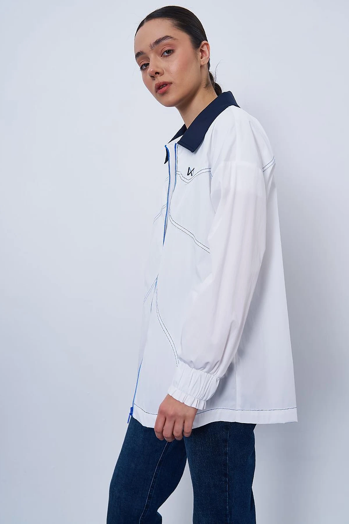 Topstitched Jacket Optical White