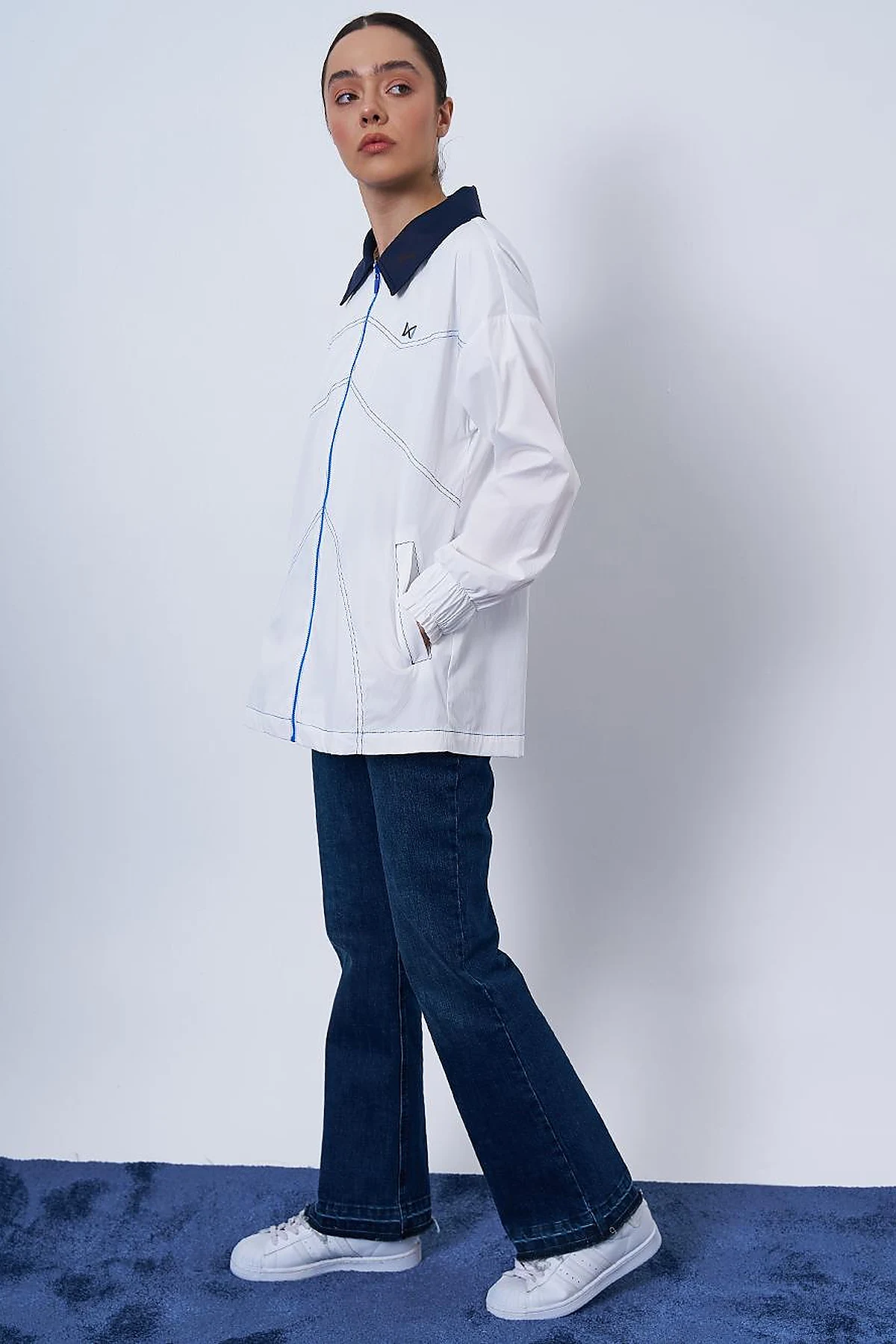 Topstitched Jacket Optical White