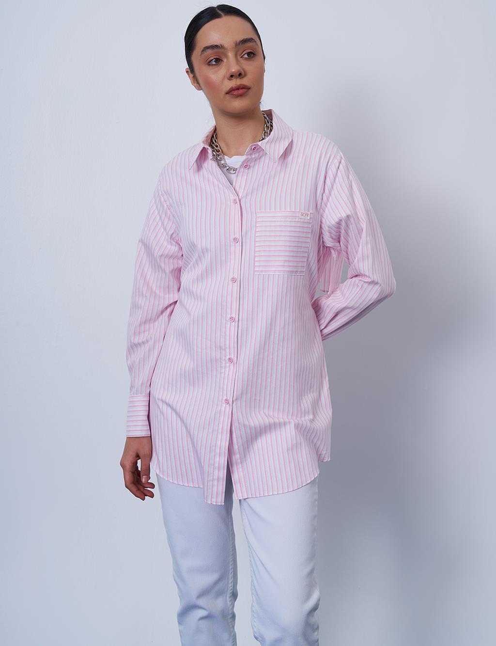 Tie Detail Cotton Tunic Candy Pink