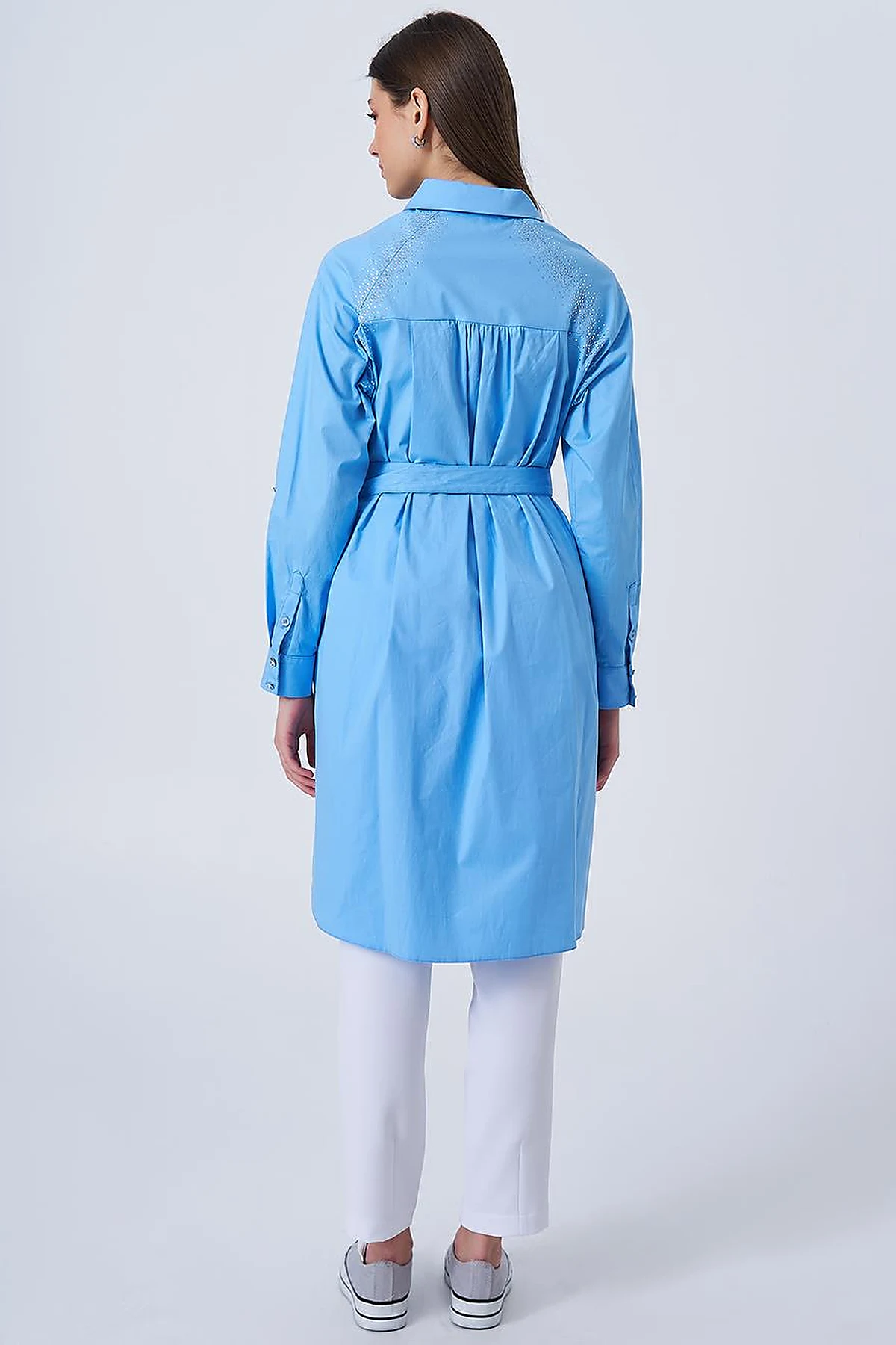 Hotfix Printed Cotton Tunic Dust Smoke