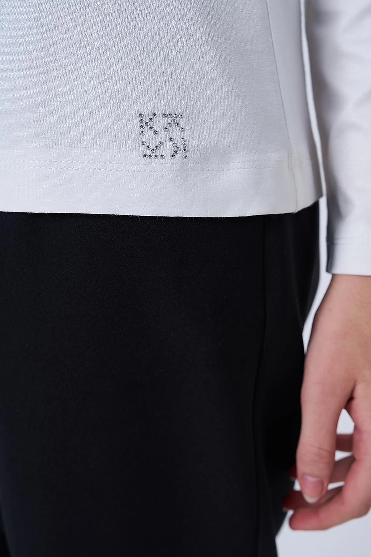 Crew Neck Knit Blouse Ecru