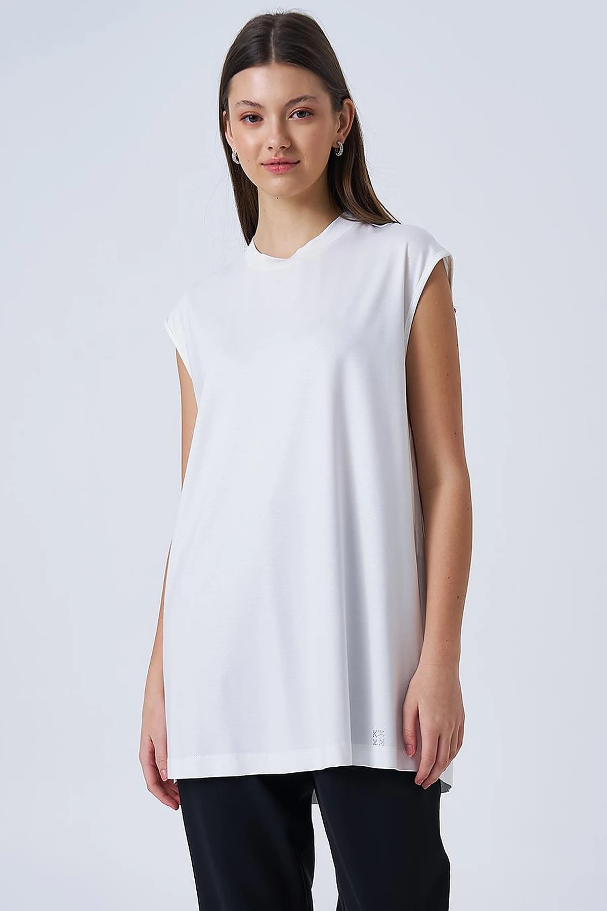 Crew Neck Knit T-shirt Ecru