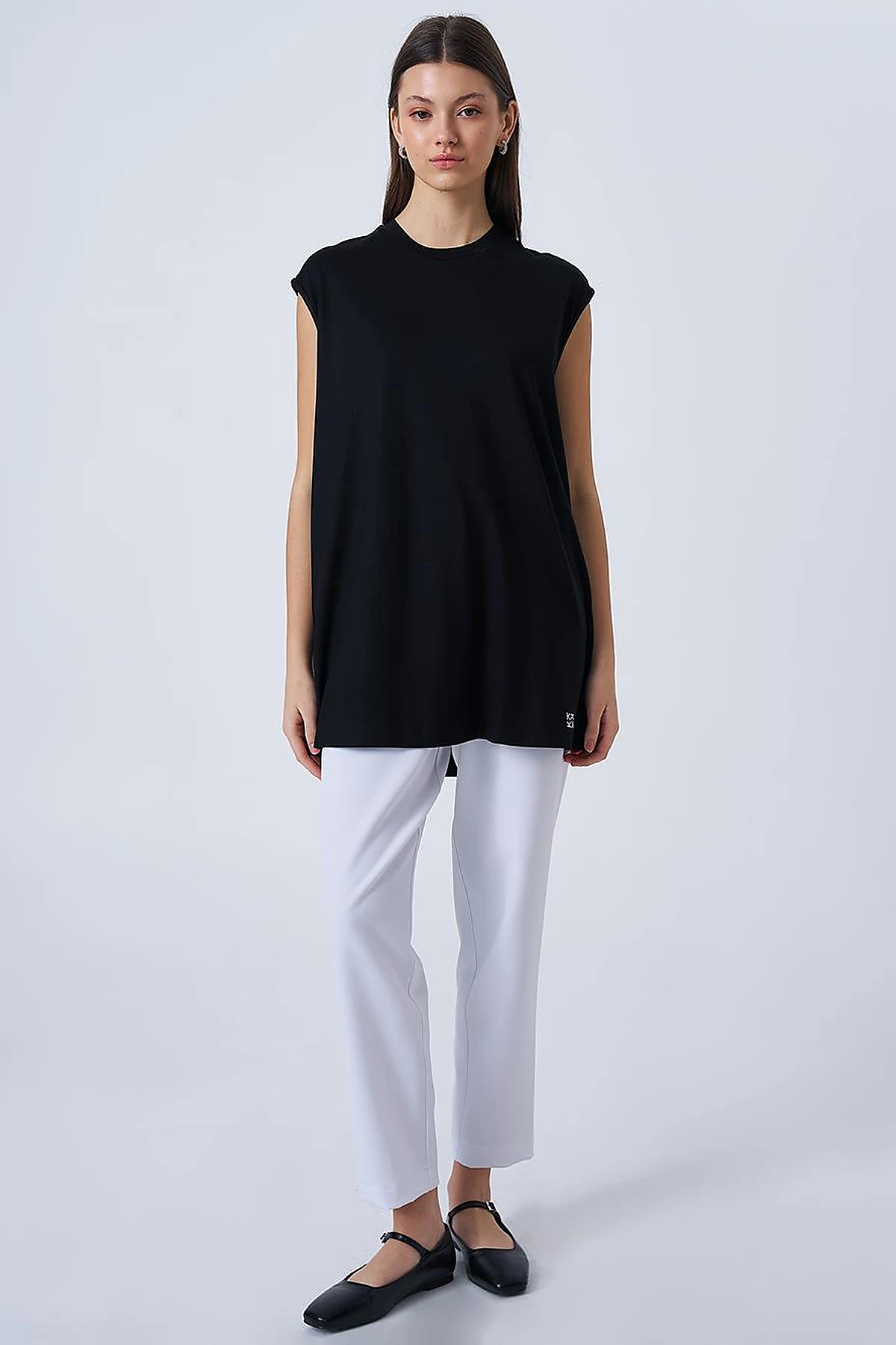 Crew Neck Knit T-shirt Black