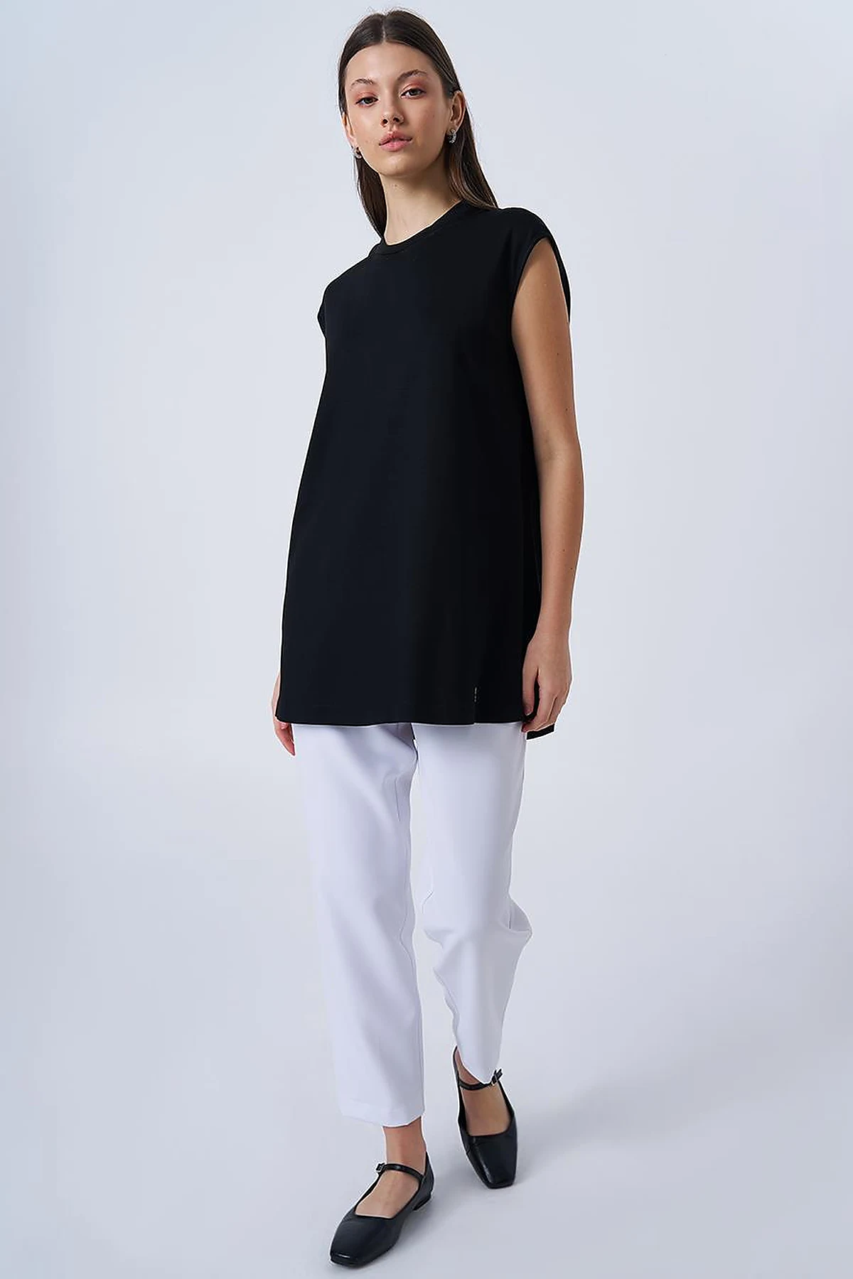 Crew Neck Knit T-shirt Black