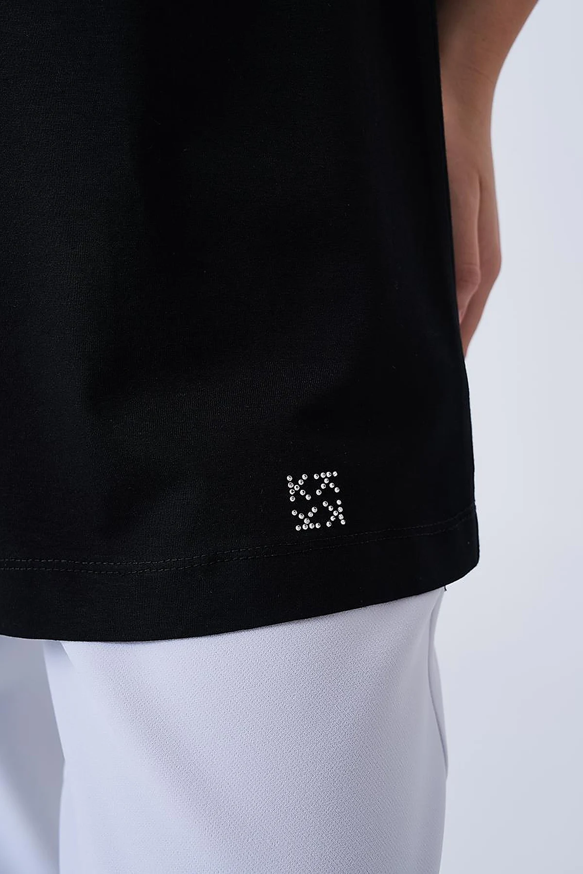 Crew Neck Knit T-shirt Black