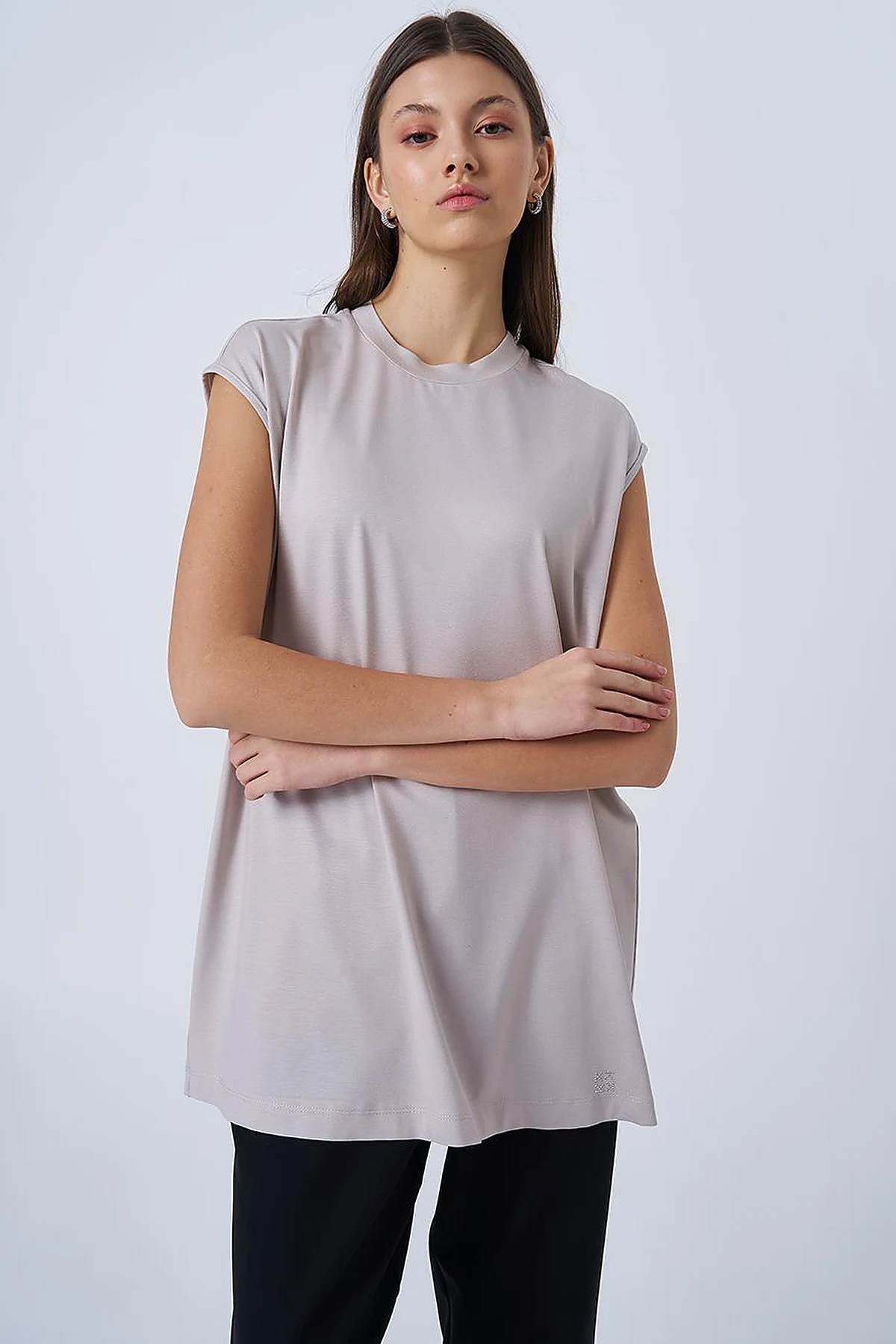 Crew Neck Knit T-shirt Stone
