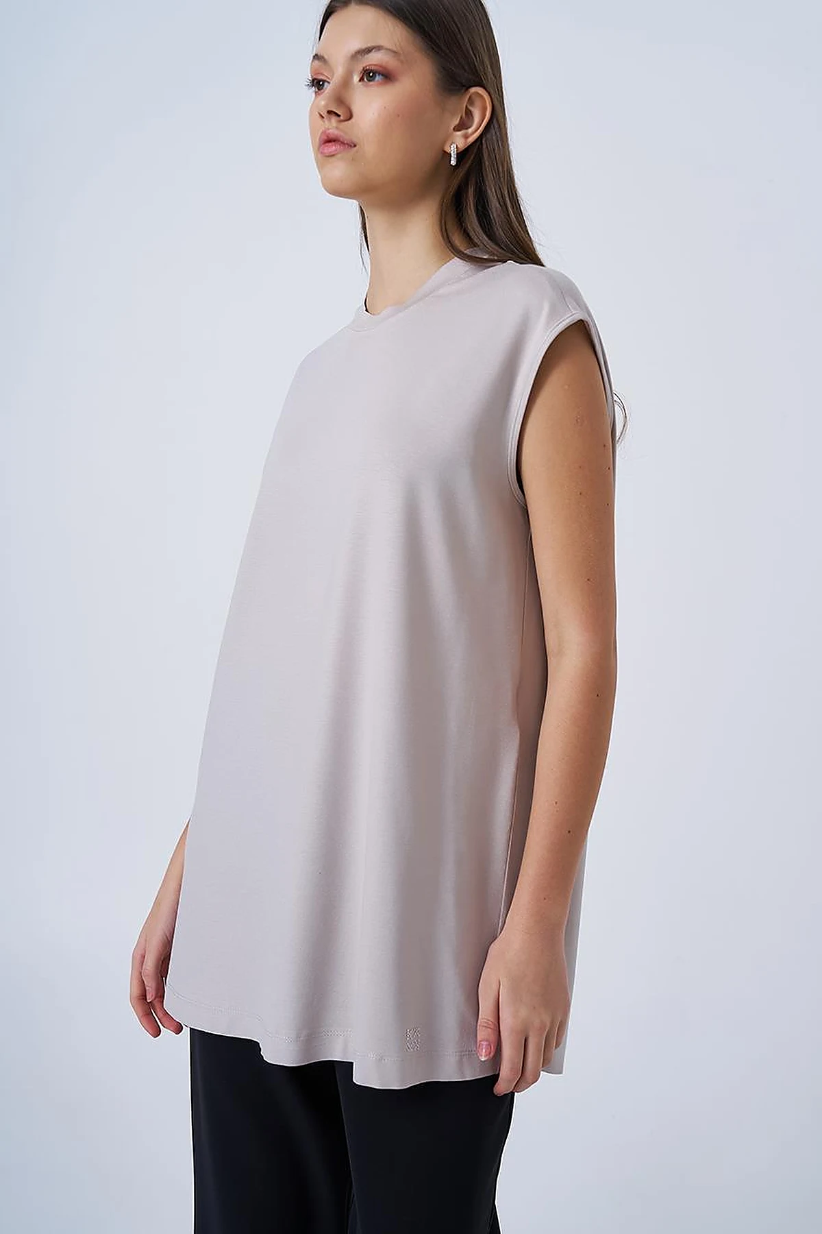 Crew Neck Knit T-shirt Stone