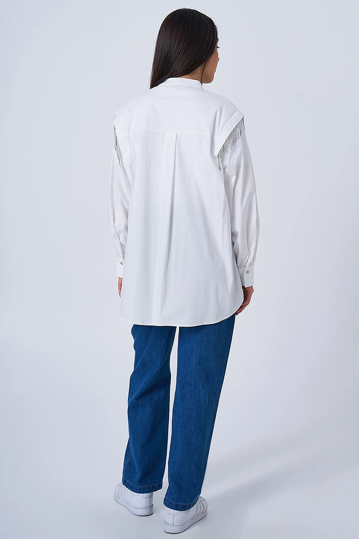 Ribbon Stone Cotton Tunic Ecru