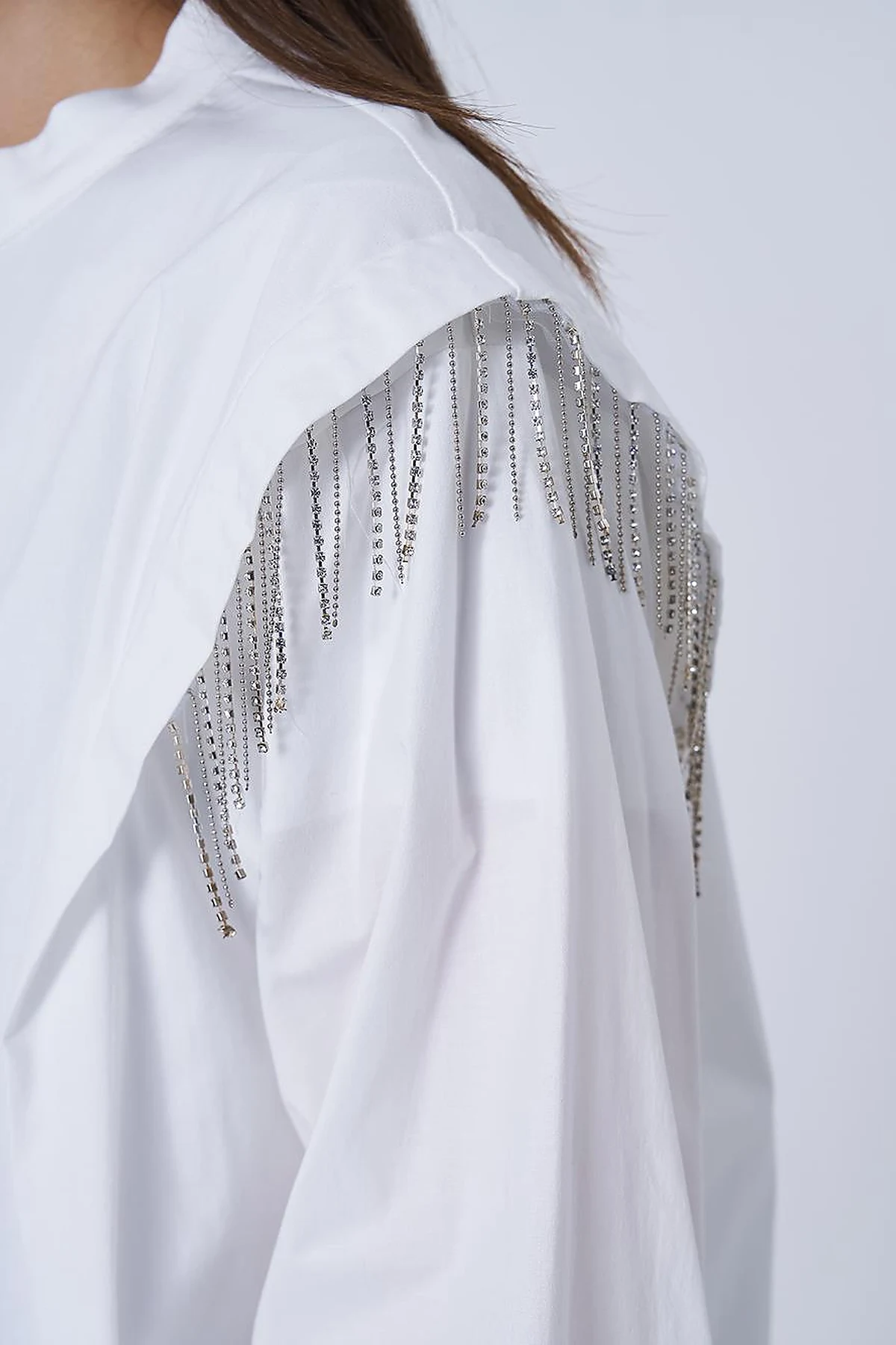 Ribbon Stone Cotton Tunic Ecru