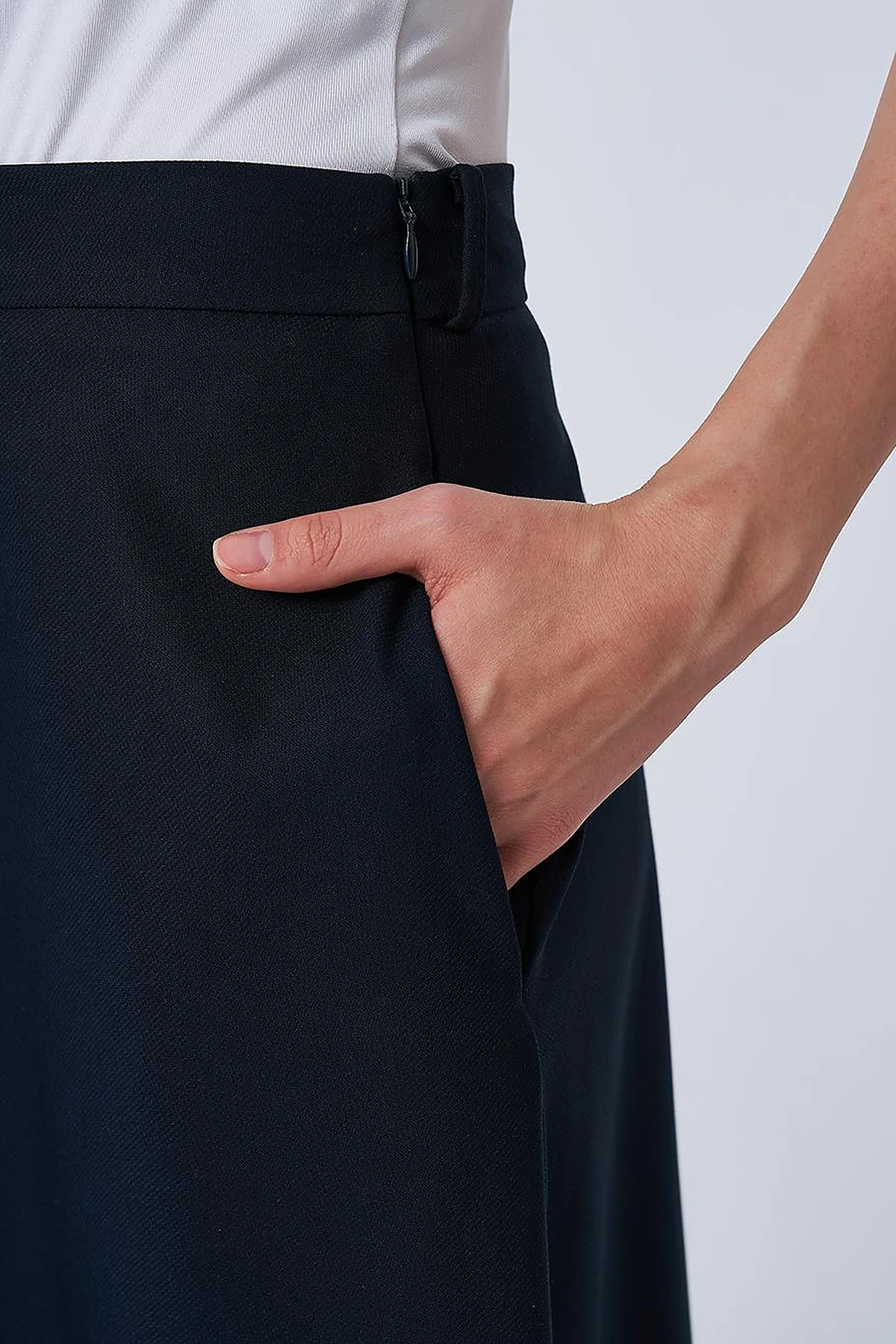 High-Waisted Flared Skirt Navy