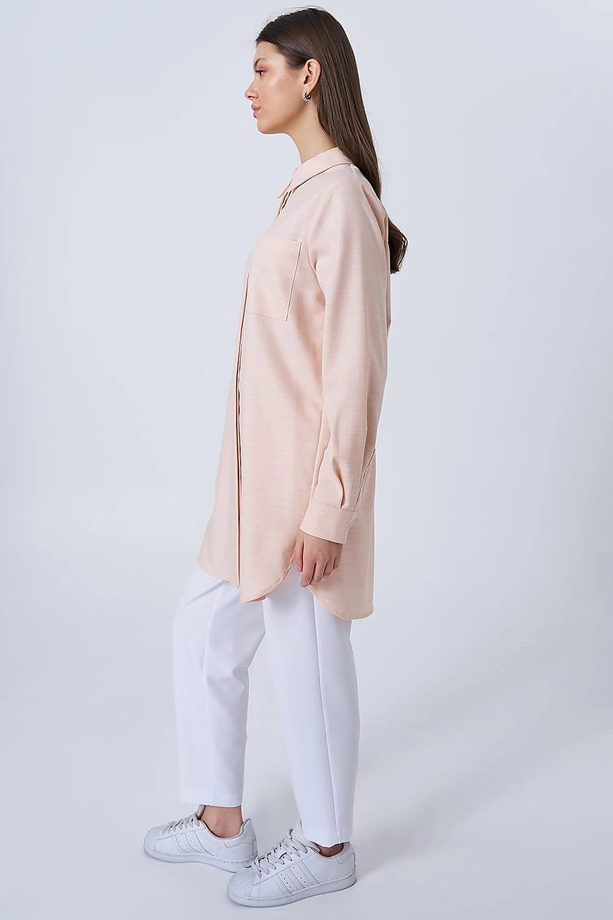 Shirt Collar Basic Tunic Cream