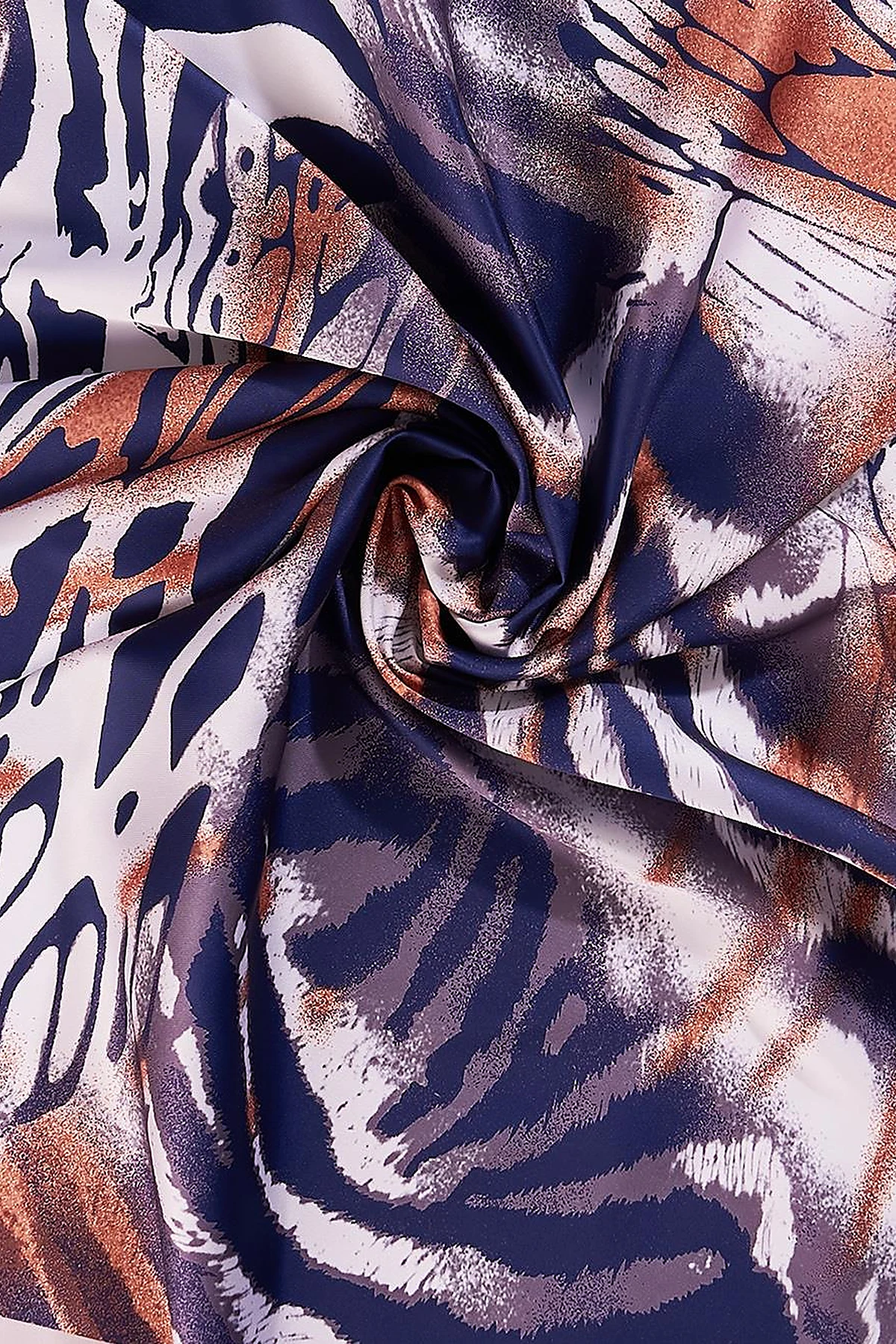 Leopard Patterned Scarf Navy
