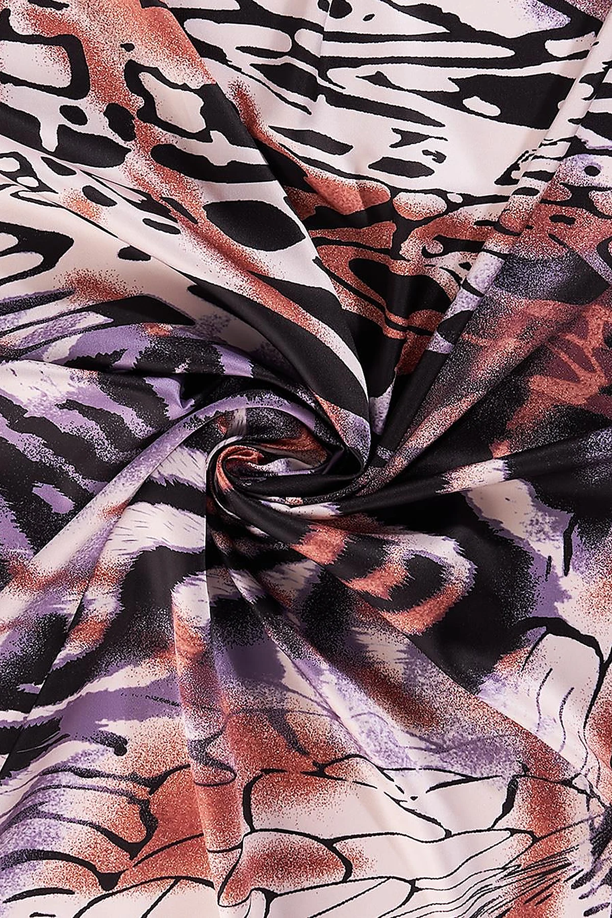 Leopard Patterned Scarf Black-Brown