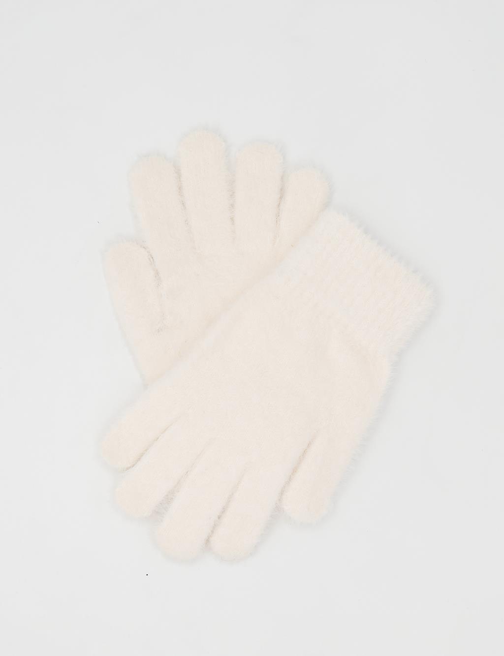 Plush Gloves Ecru