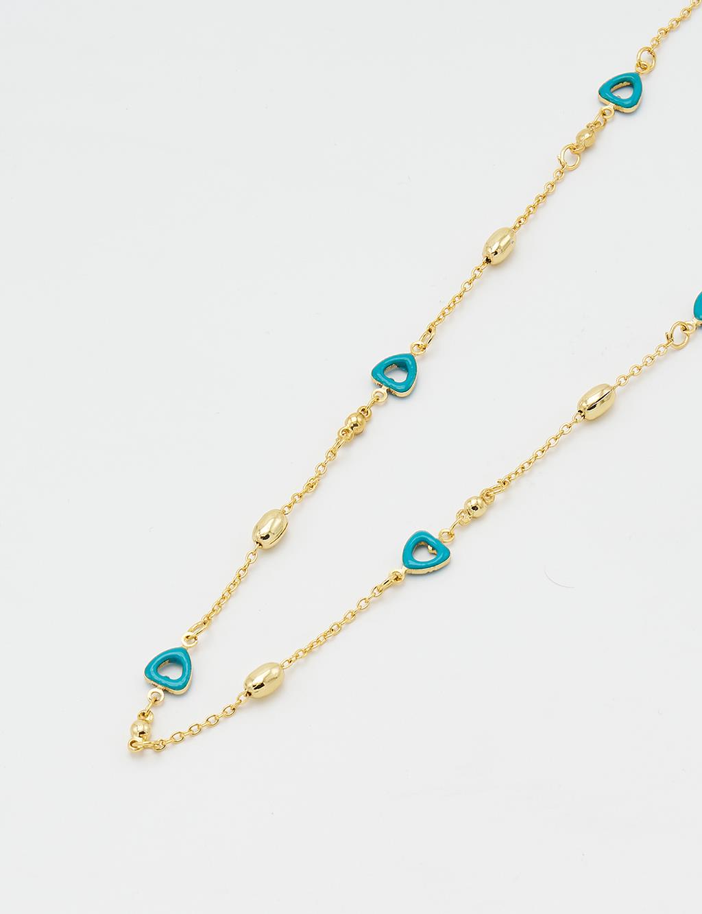 Çoklu Minimalist Figürlü Kolye Gold