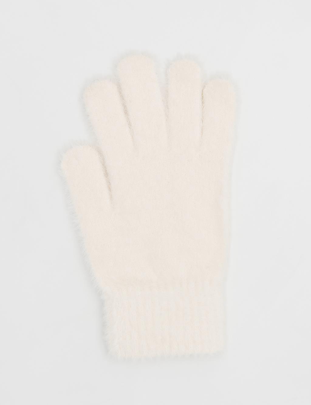Plush Gloves Ecru
