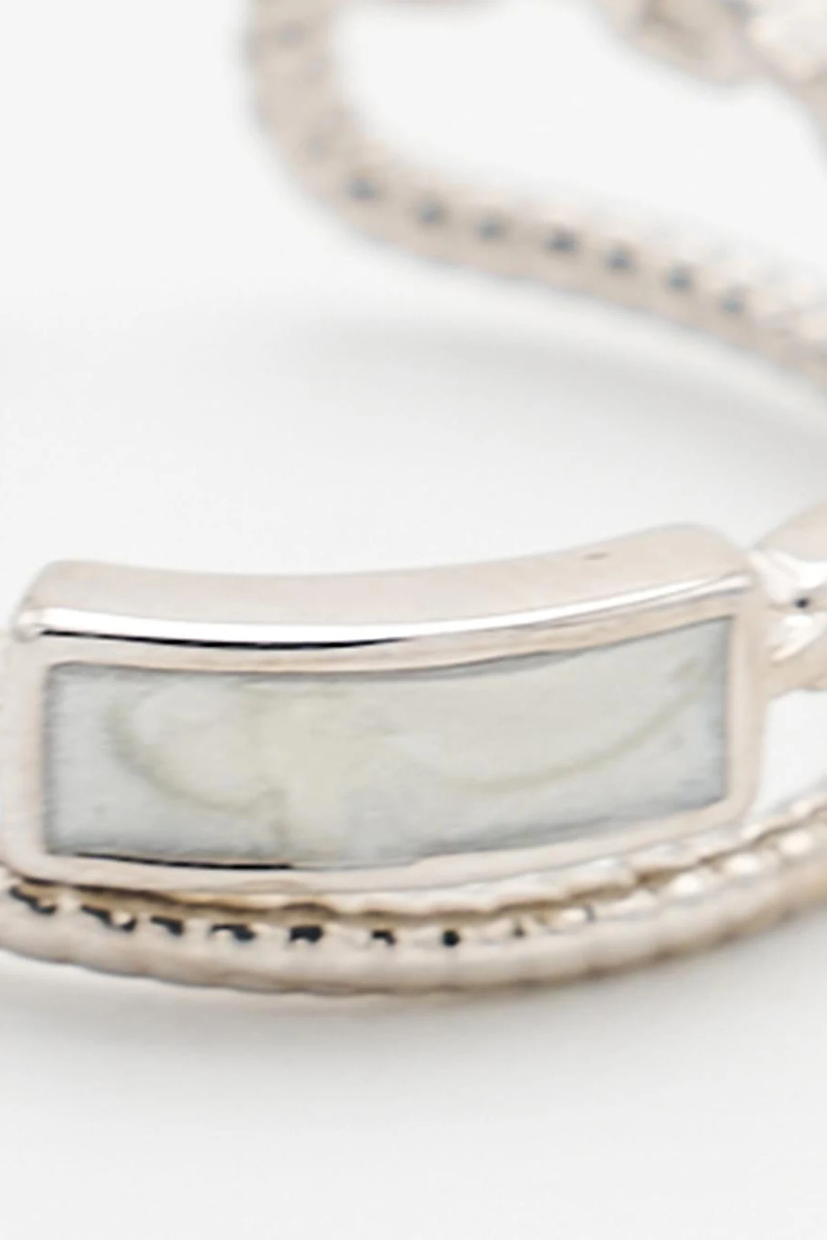 Natural Stone Detailed Ring Silver