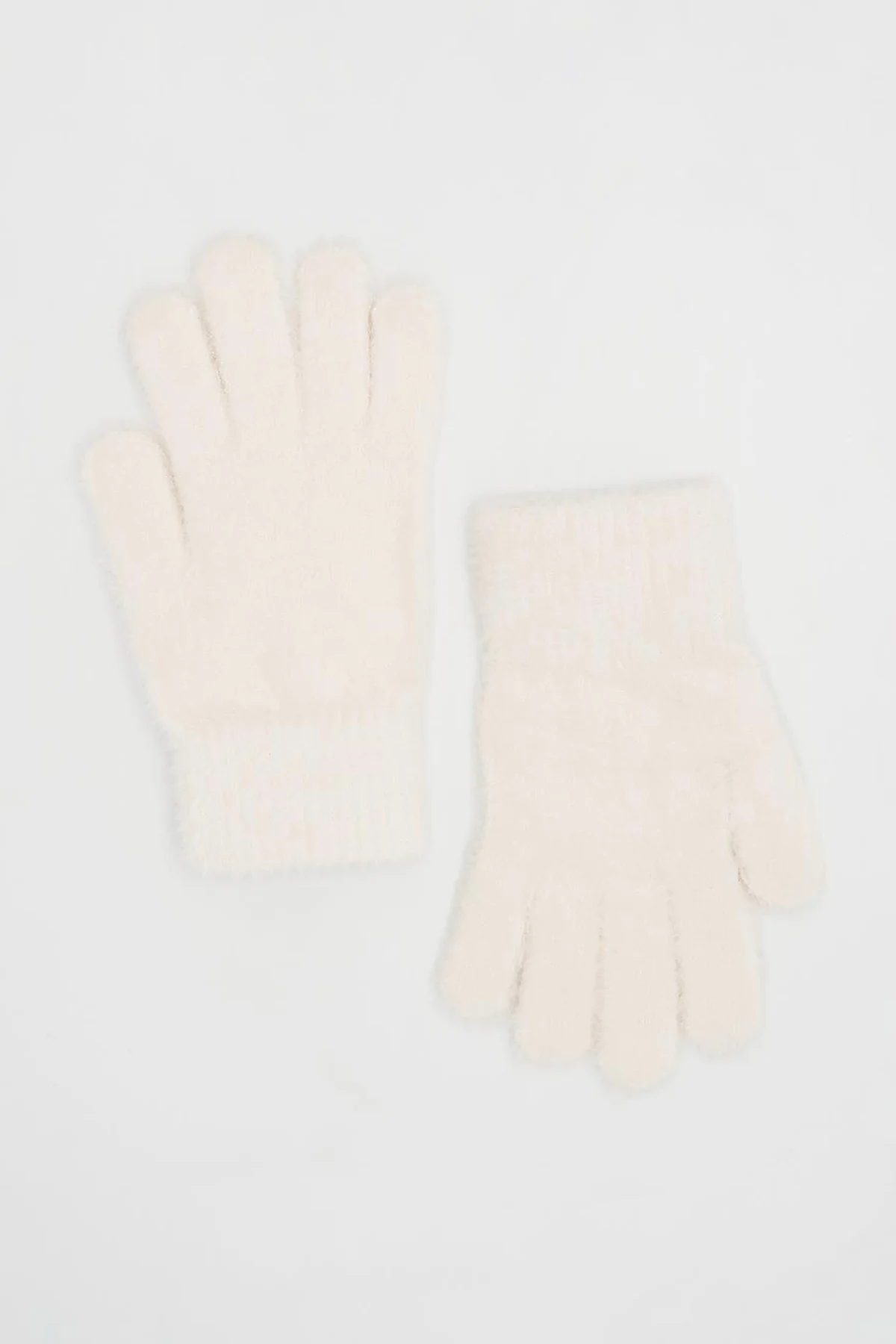 Plush Gloves Ecru