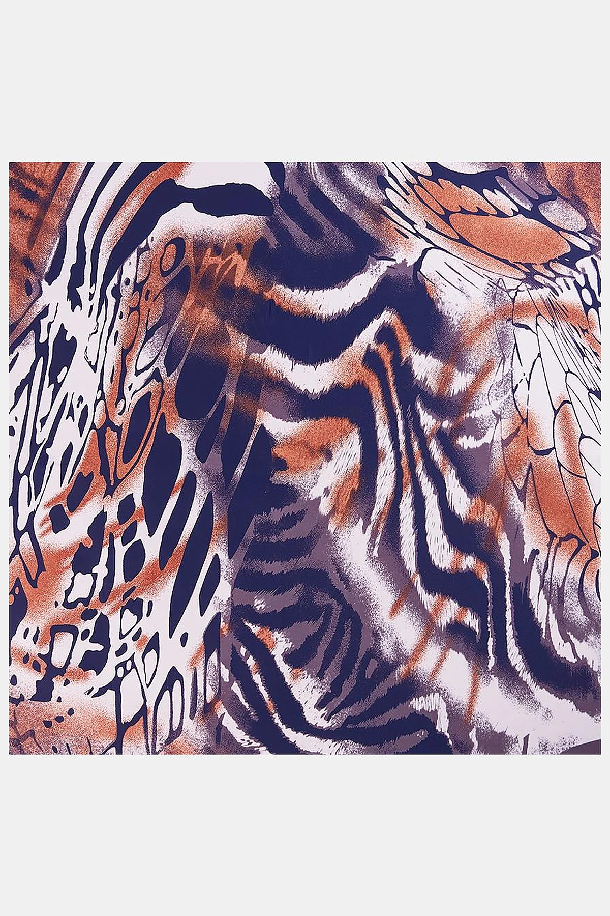Leopard Patterned Scarf Navy