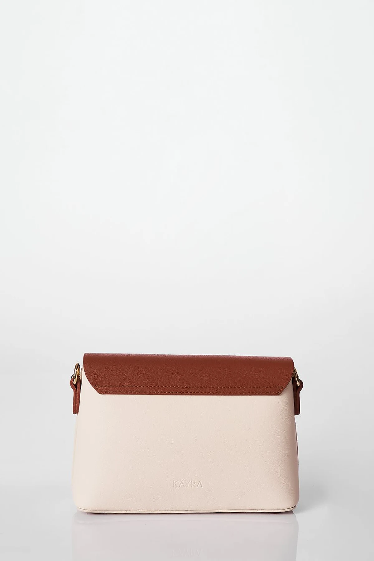 Flap Baguette Bag Tan-Cream