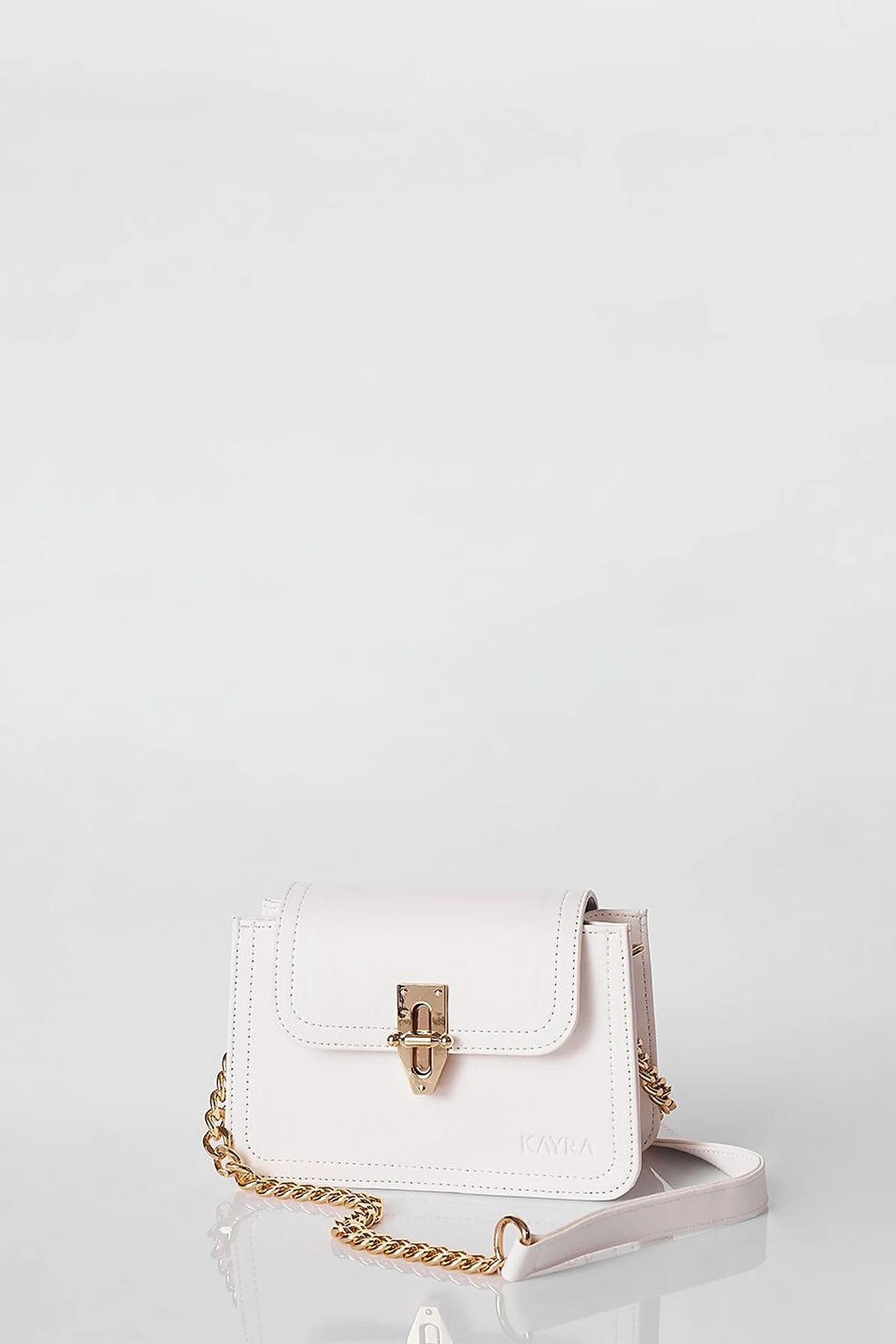 Metal Accessory Shoulder Bag Optical White