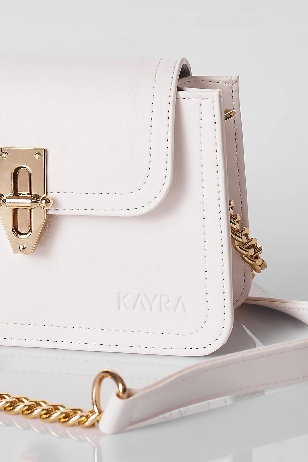 Metal Accessory Shoulder Bag Optical White