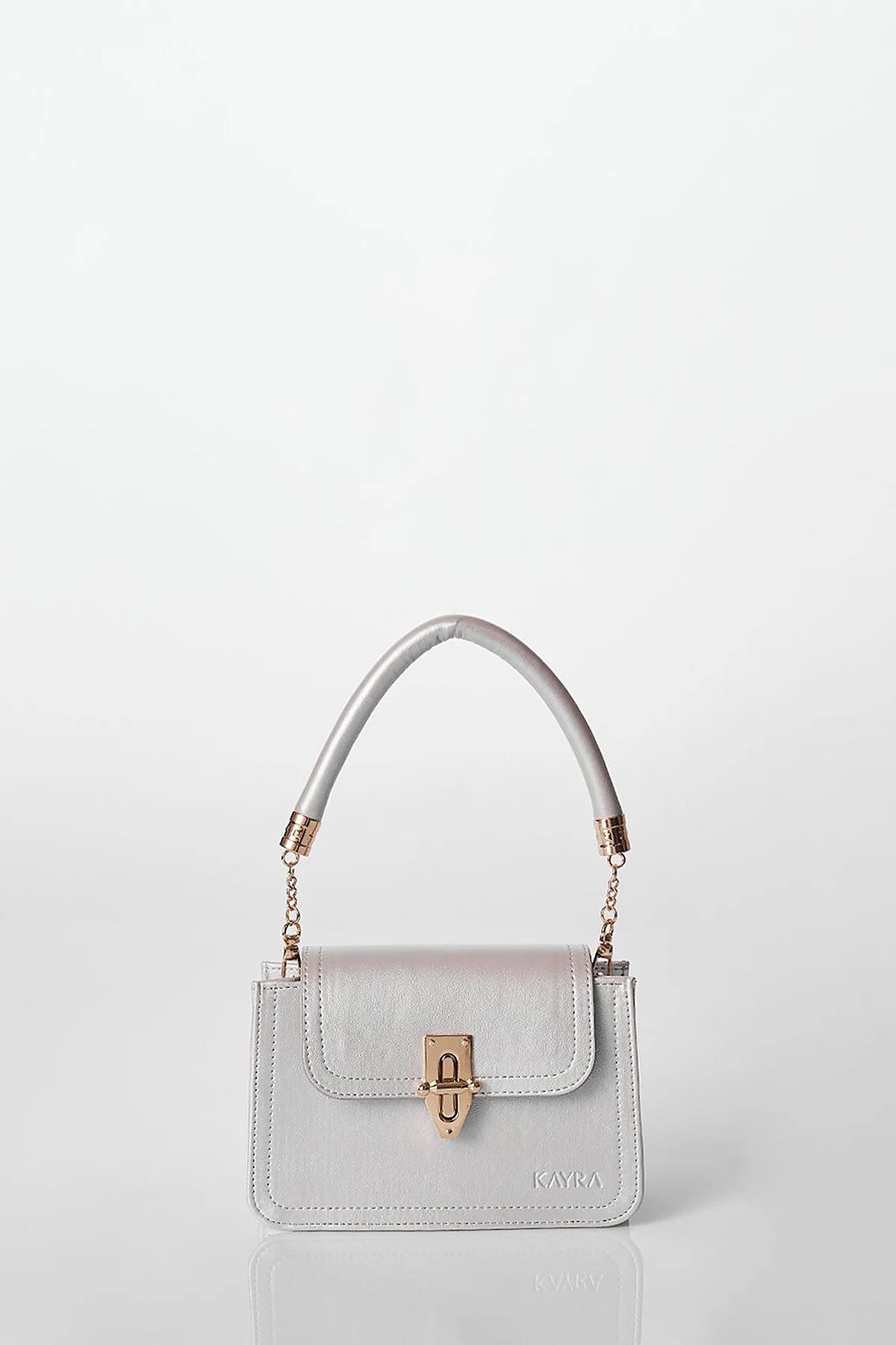 Metal Accessory Shoulder Bag Silver