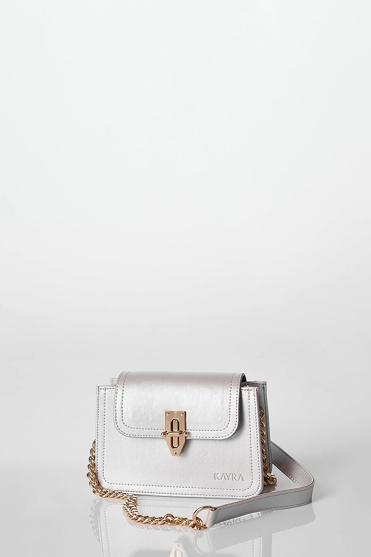 Metal Accessory Shoulder Bag Silver
