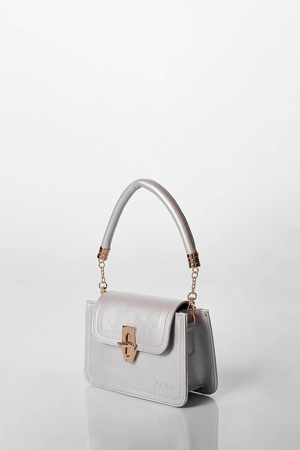 Metal Accessory Shoulder Bag Silver
