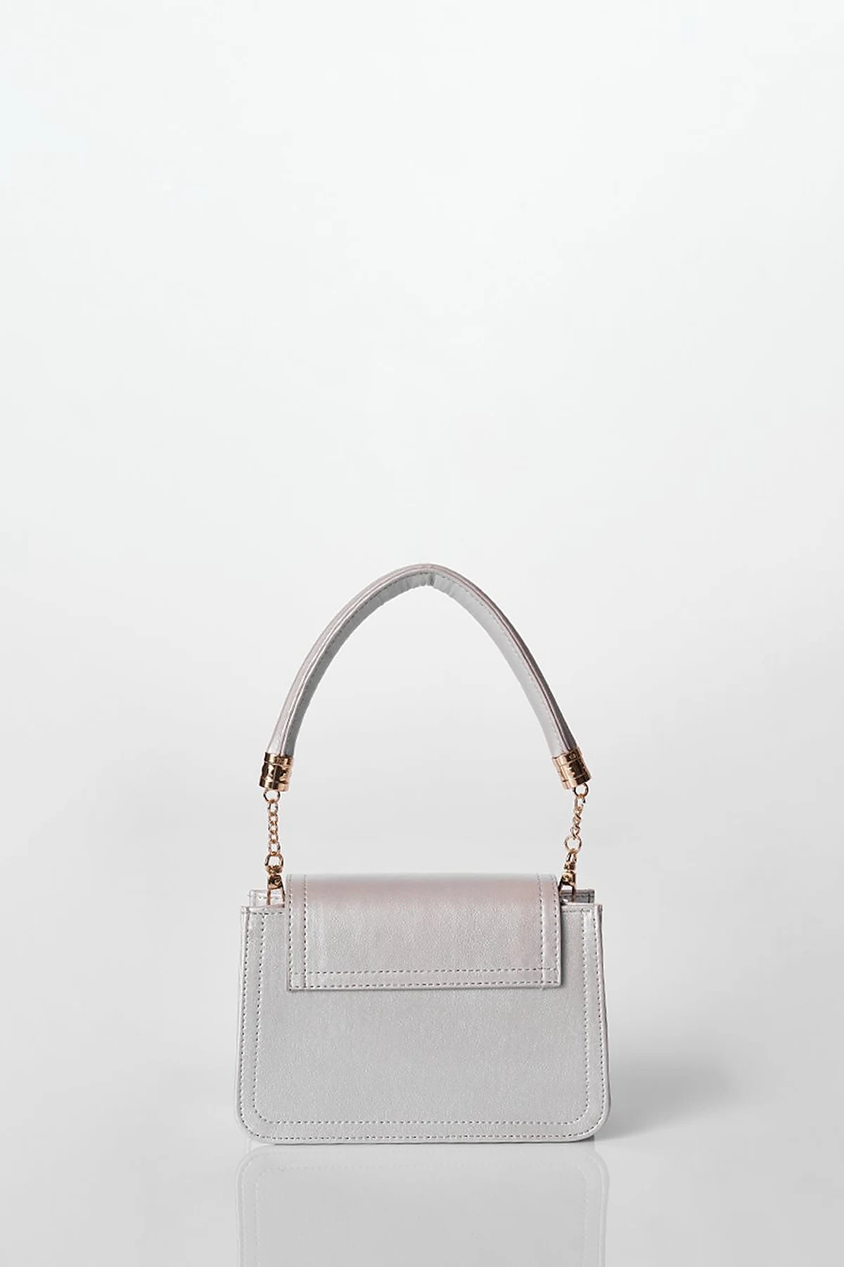 Metal Accessory Shoulder Bag Silver