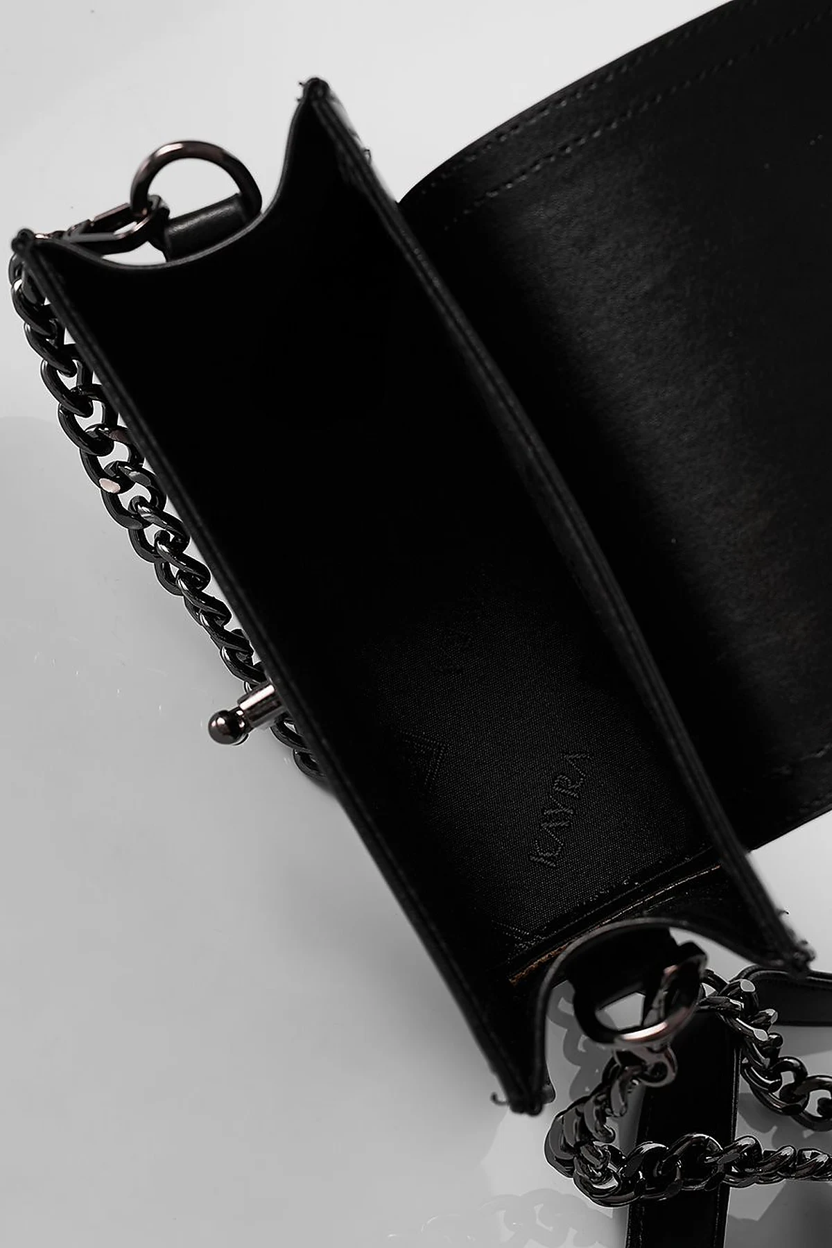 Metal Accessory Shoulder Bag Black