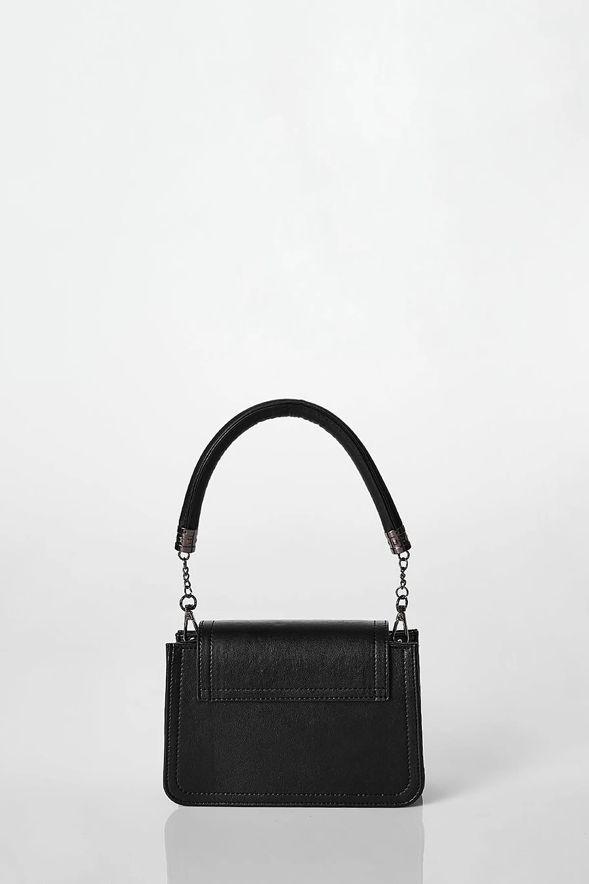 Metal Accessory Shoulder Bag Black