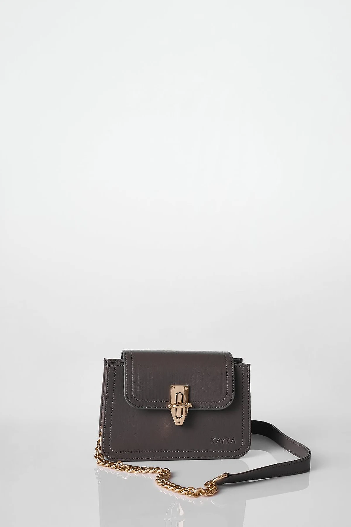 Metal Accessory Shoulder Bag Anthracite