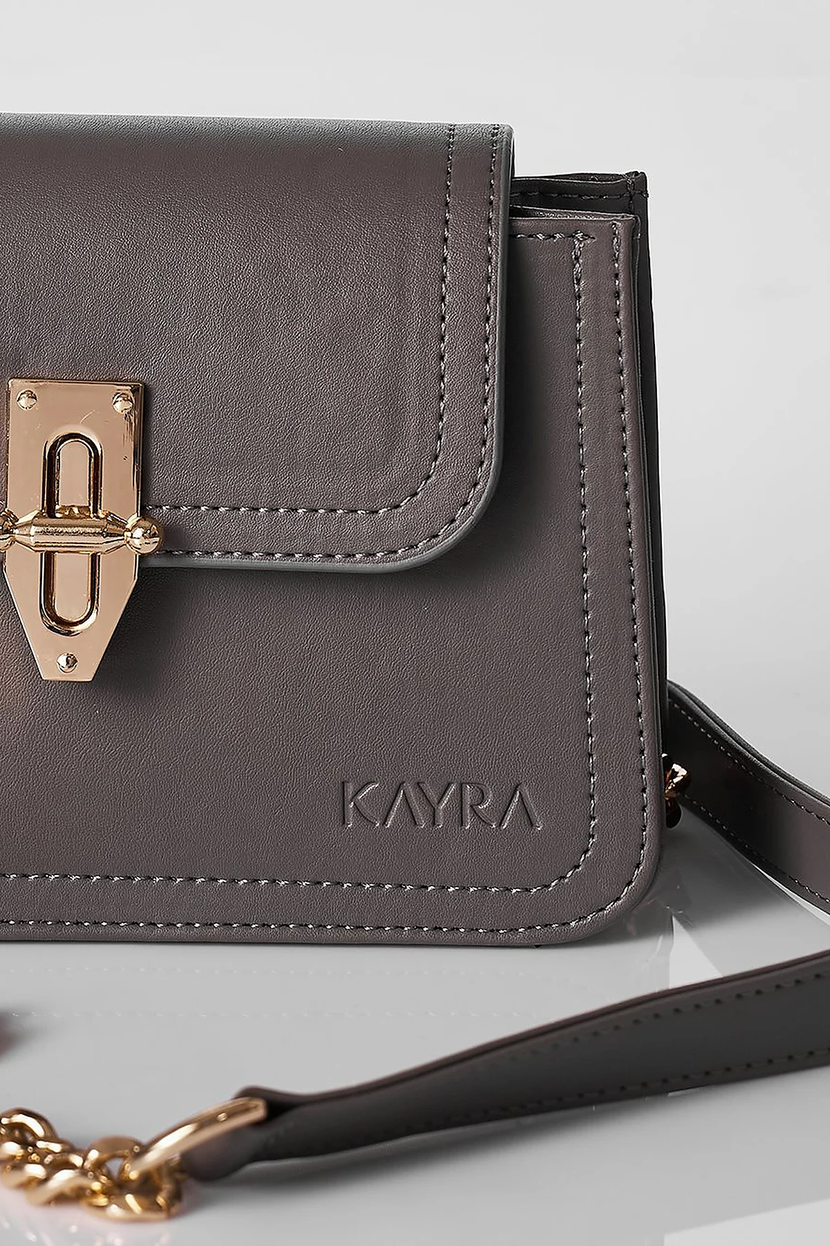 Metal Accessory Shoulder Bag Anthracite