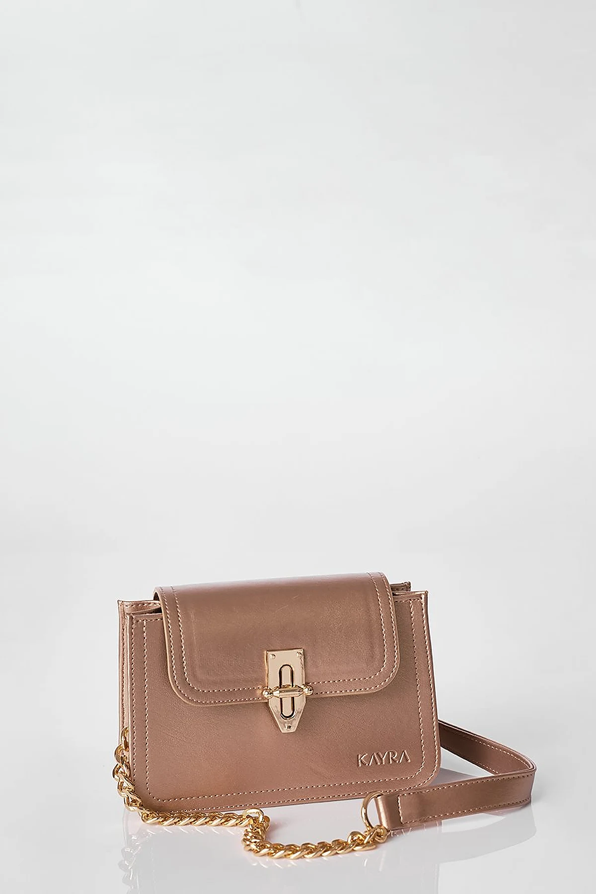 Metal Accessory Shoulder Bag Gold