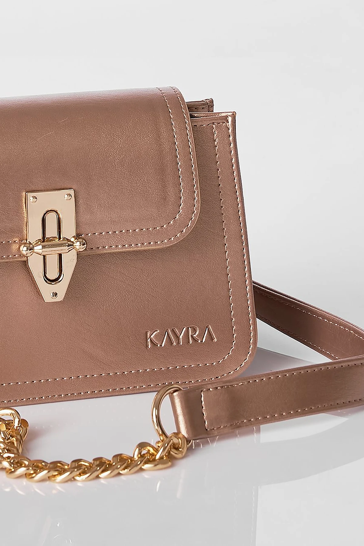 Metal Accessory Shoulder Bag Gold