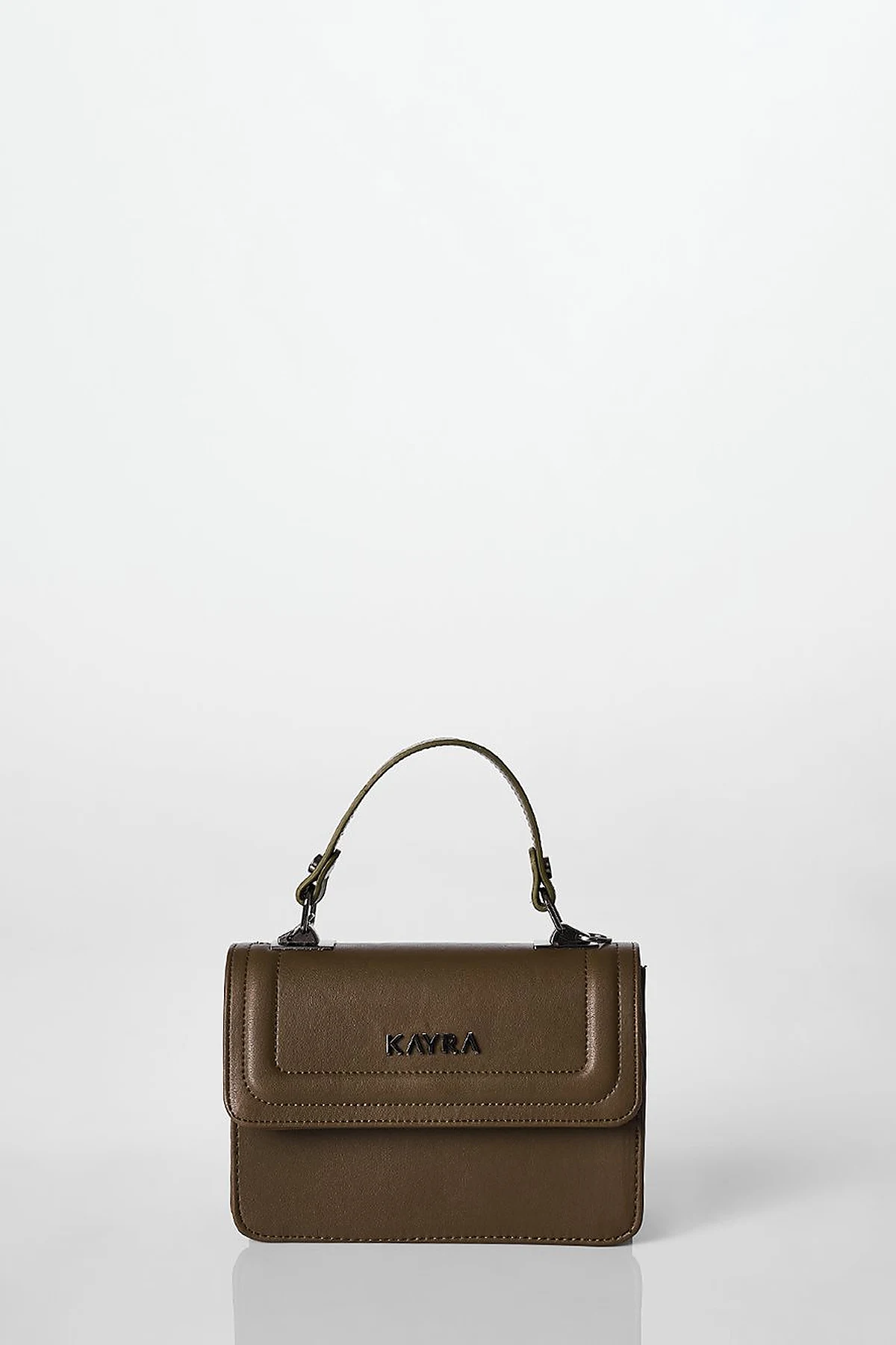 Mini Faux Leather Handbag Khaki