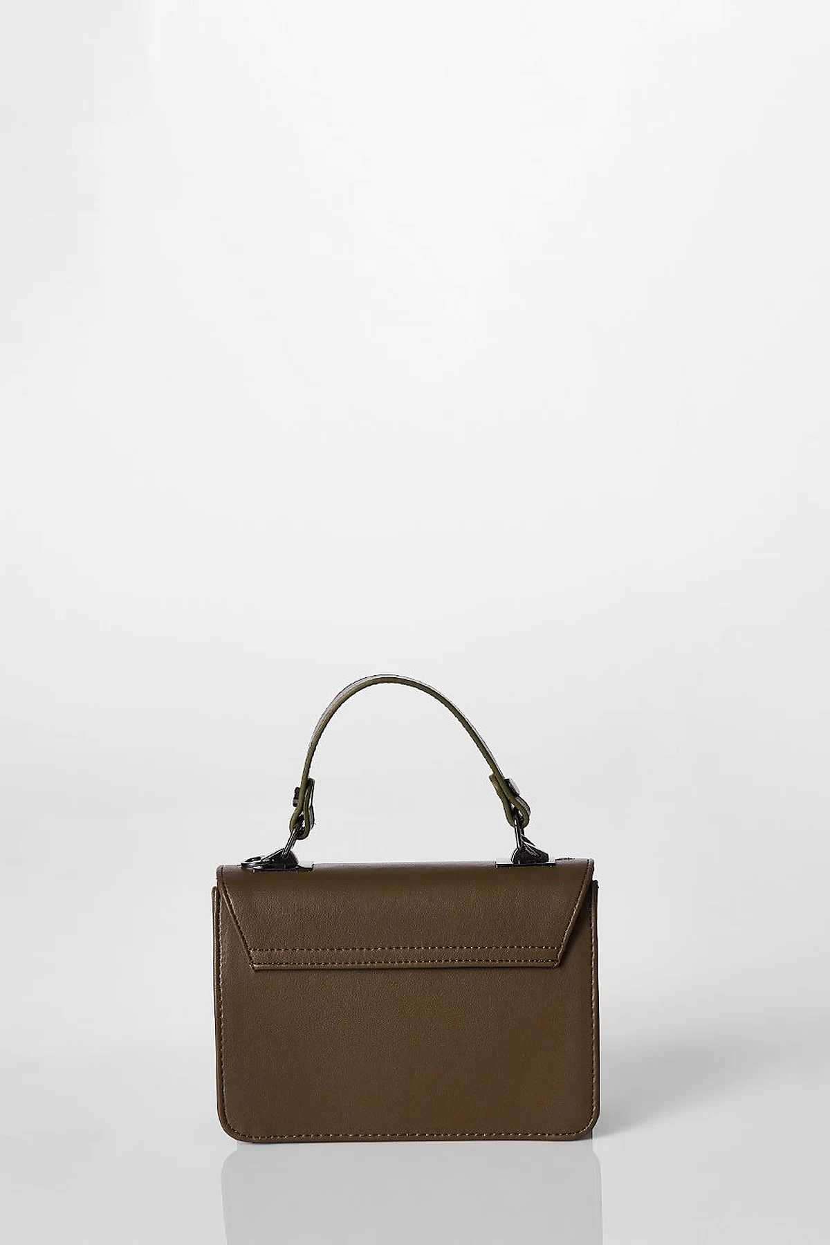 Mini Faux Leather Handbag Khaki