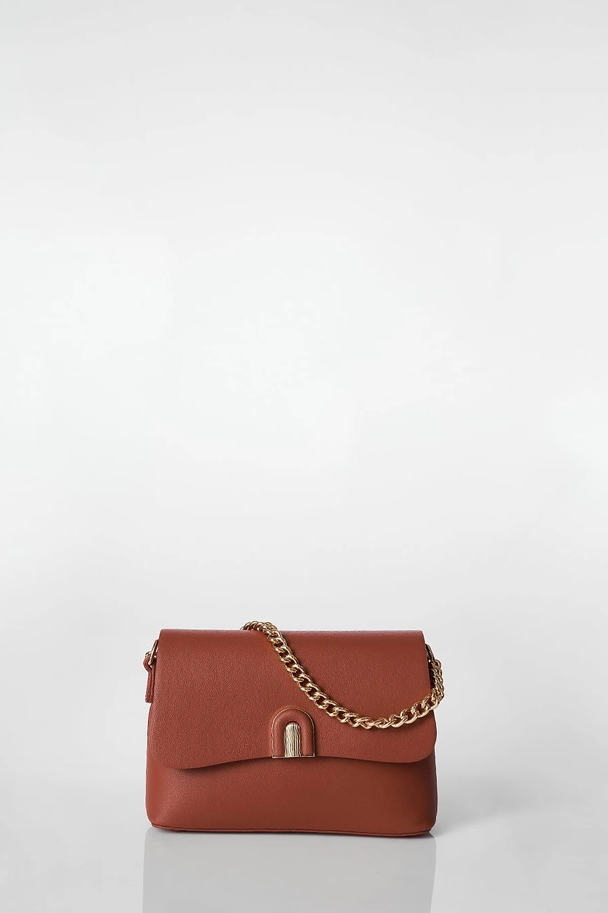 Flap Baguette Bag Tan