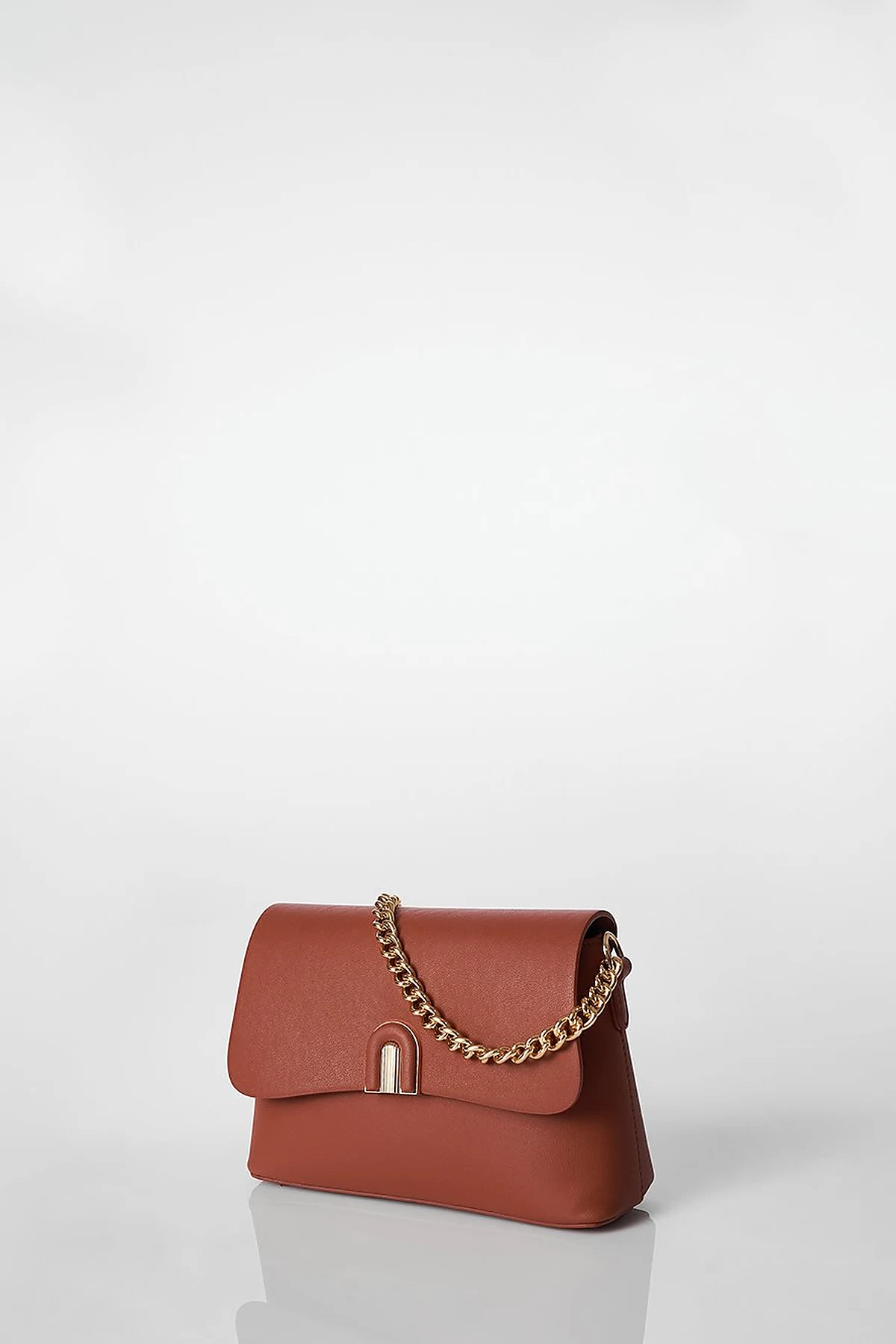 Flap Baguette Bag Tan