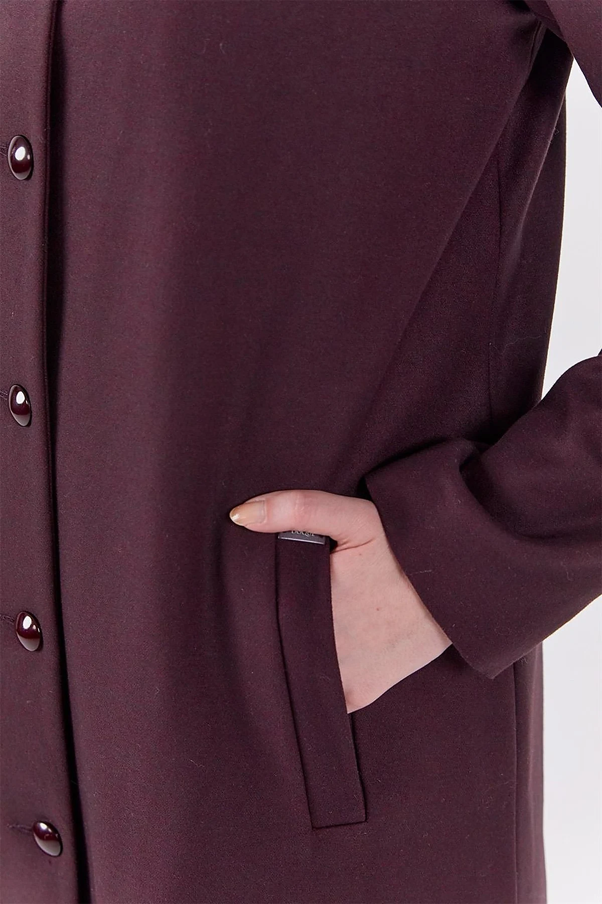 Shirt Collar Long Coat Burgundy