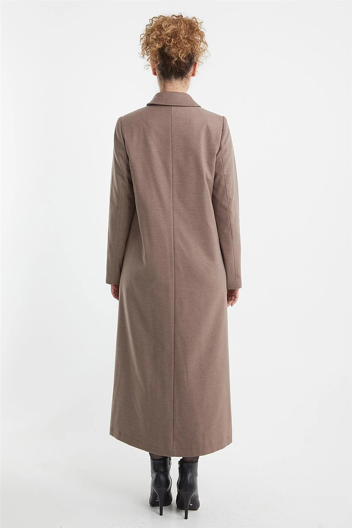 Shirt Collar Long Coat Mink
