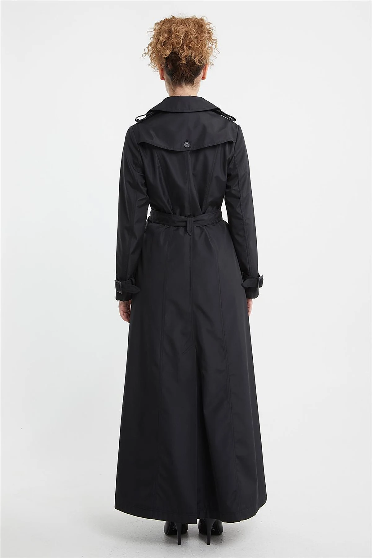 Epaulet Detailed Overcoat Black