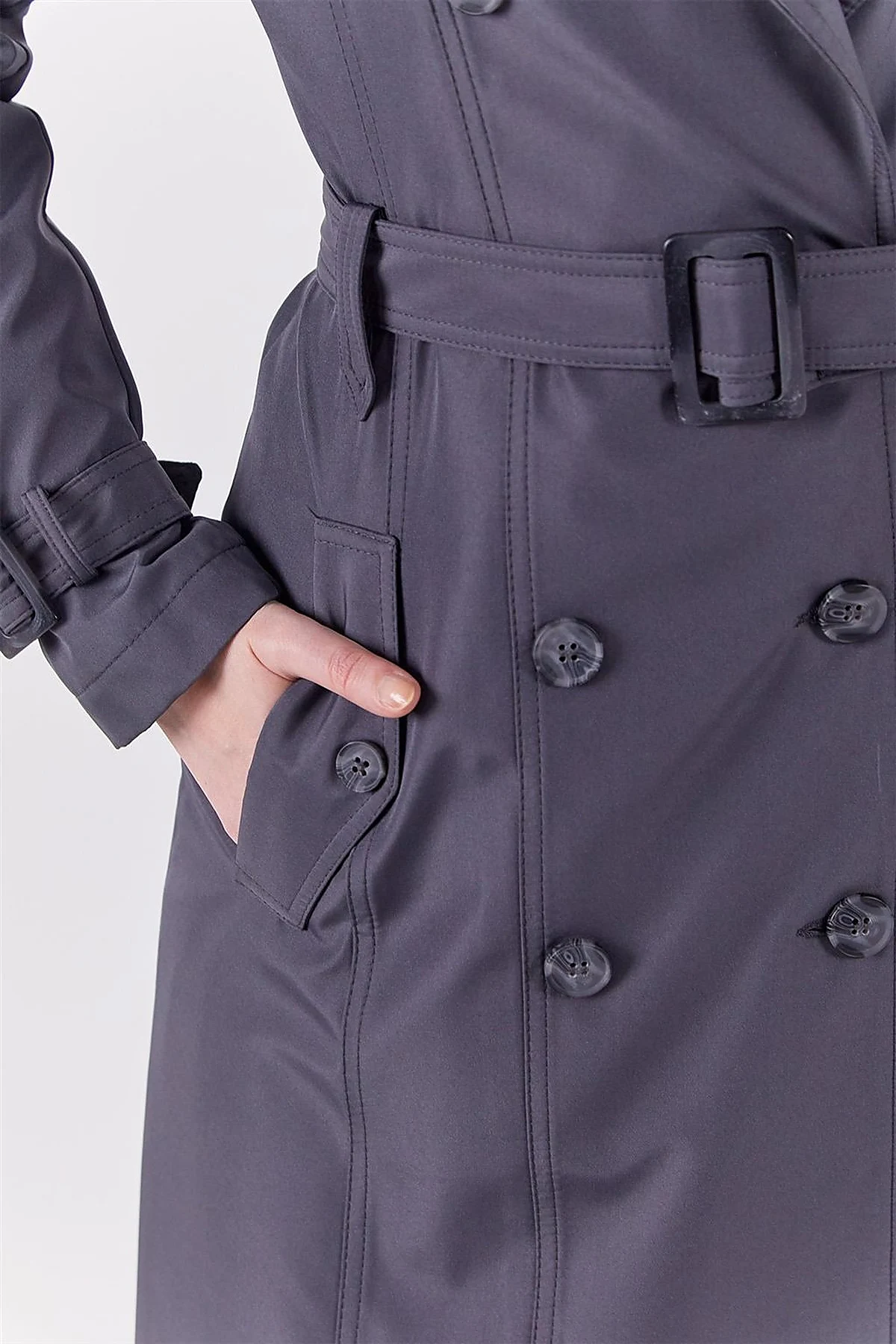 Epaulet Detailed Overcoat Anthracite