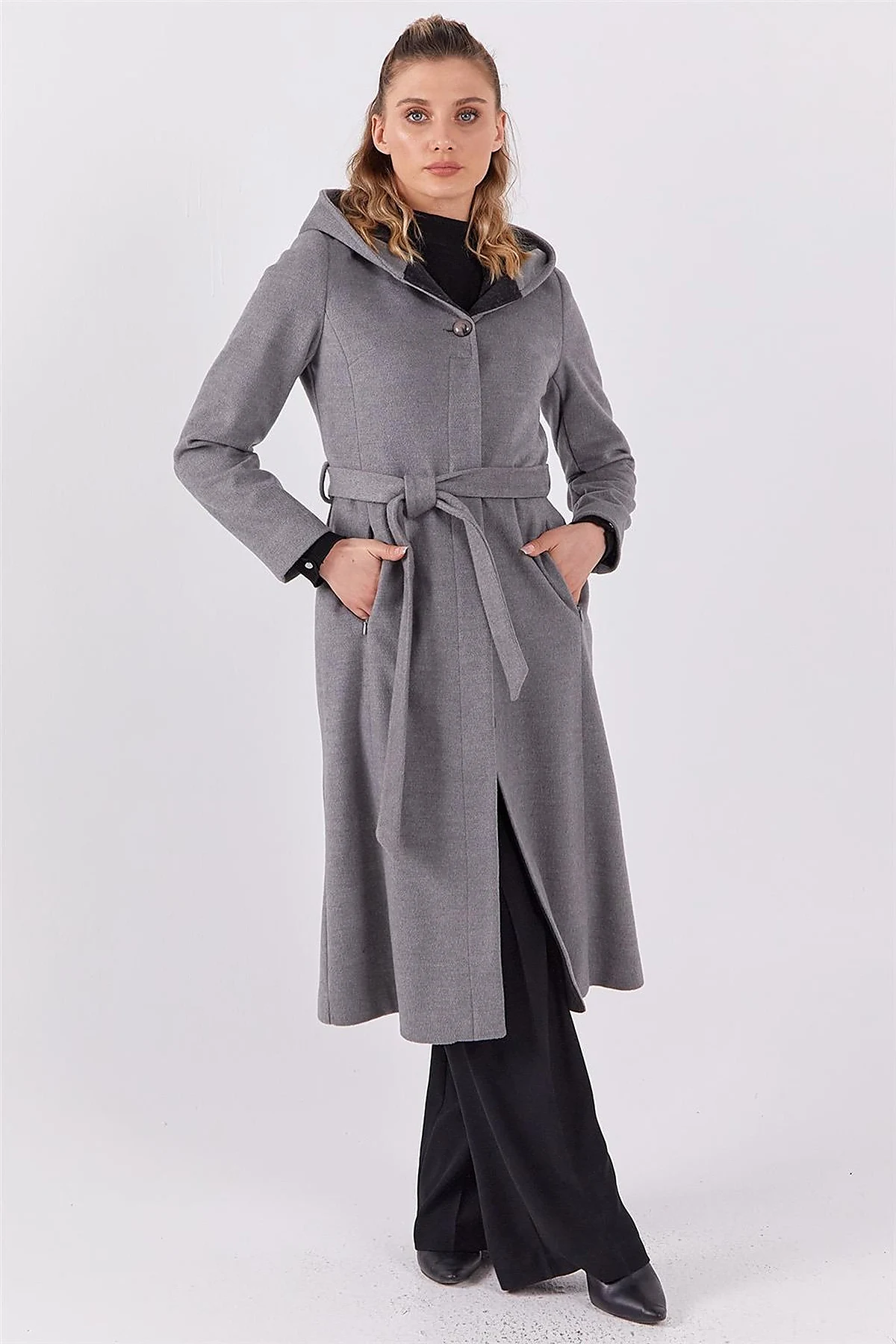Hooded Coat Gray