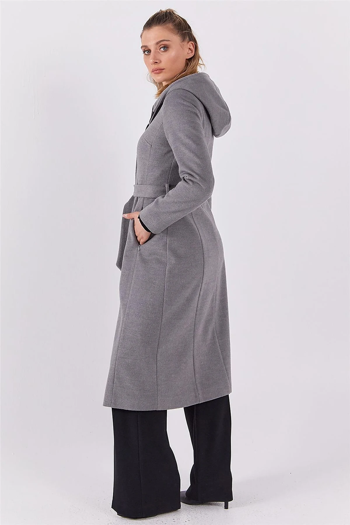 Hooded Coat Gray