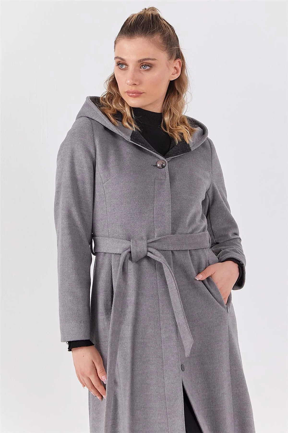 Hooded Coat Gray