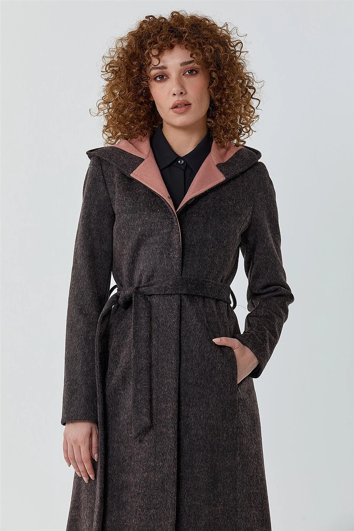 Hooded Coat Pink
