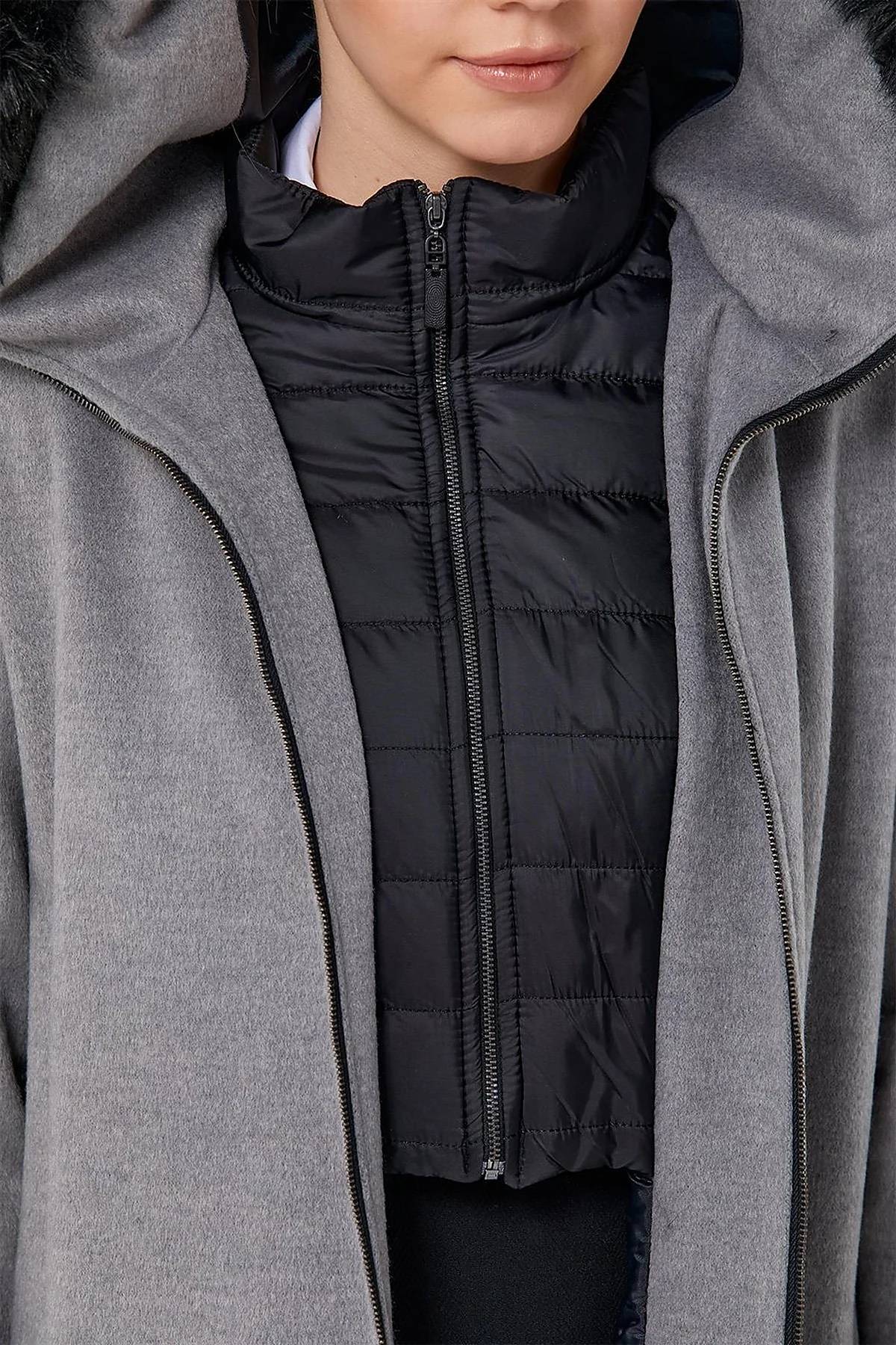 Reversible Hooded Coat Gray