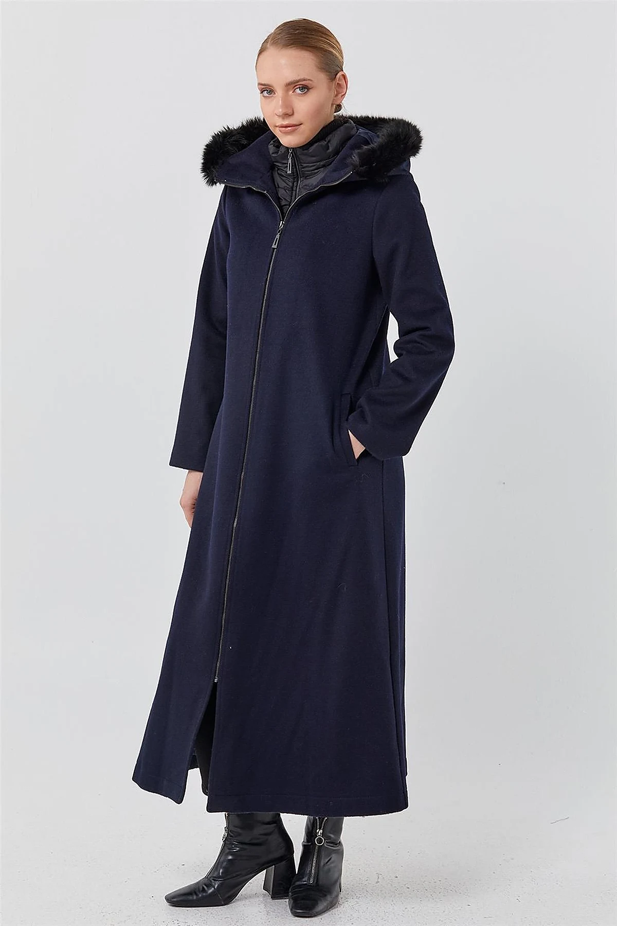 Reversible Hooded Coat Navy